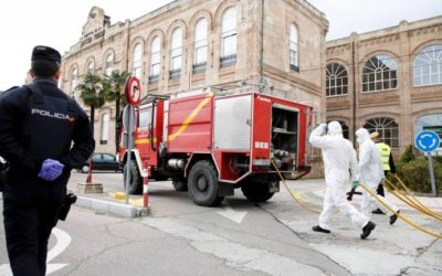 La UME desinfecta los puntos claves de Salamanca